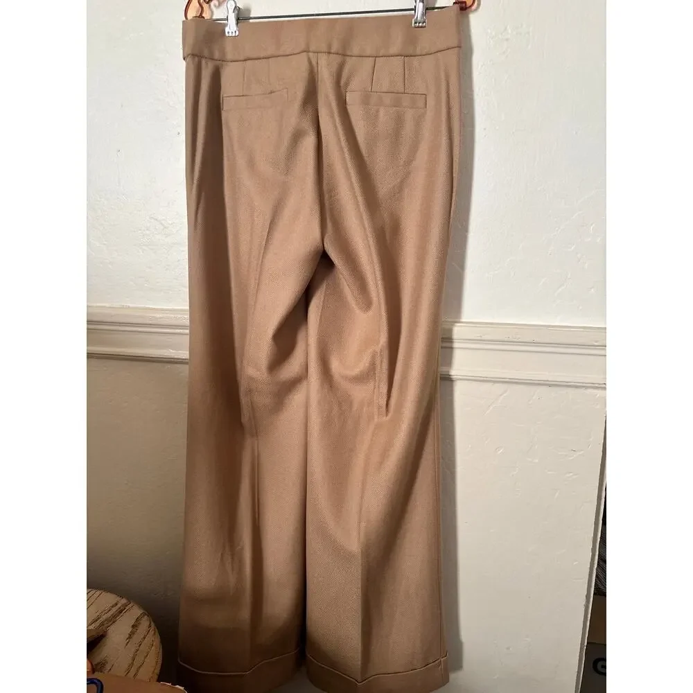 J.Crew Wool Wide Leg Trousers Women’s Size 6 Camel Favorite Fit